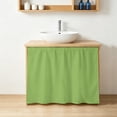 thumbnail image 4 of Green Small Cabinet Curtains 10"W x 11"L, Solid Color Simple Abstract Fashion Light Color Sink Skirt Dust-Proof Short Curtain for Bathroom Vanity Storage Cubby Desk, Self Adhesive Privacy Drapes, 4 of 9