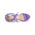 thumbnail image 4 of BLISSFUL STEP Women's Open Toe Kitten Heel Lace Up Sandals, 4 of 7