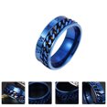thumbnail image 3 of 1Pc Unisex Fashion Titanium Steel Ring Rotatable Ring Roman Numerals Ring, 3 of 8