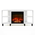 thumbnail image 6 of Pemberly Row Corner Fireplace TV Stand with 4 Open Compartments Solid White, 6 of 6