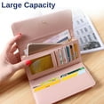 thumbnail image 6 of Long Wallet for Women, Trifold PU Leather Purse, Ladies Handbag with Large Capacity, Credit Card Holder with Rhombic Crown Style, Travel Buckle Wallet, 6 of 8