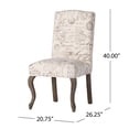 thumbnail image 3 of Christopher Knight Home Crown Top French Script Beige Fabric Dining Chair (Set of 2) by, 3 of 5