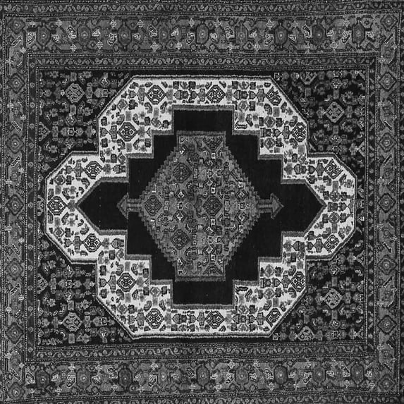 Ahgly Company Indoor Square Persian Gray Traditional Area Rugs, 8' Square