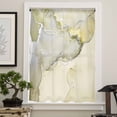 thumbnail image 4 of Marble Yellow Semi Sheer Curtains Drapes for Living Room, Bedroom, French Doors Window 84 Inches Long, Modern Abstract Ink Painting Luxury Rod Pocket Chiffon Curtain Drapery Voile Draperies Panel, 4 of 6