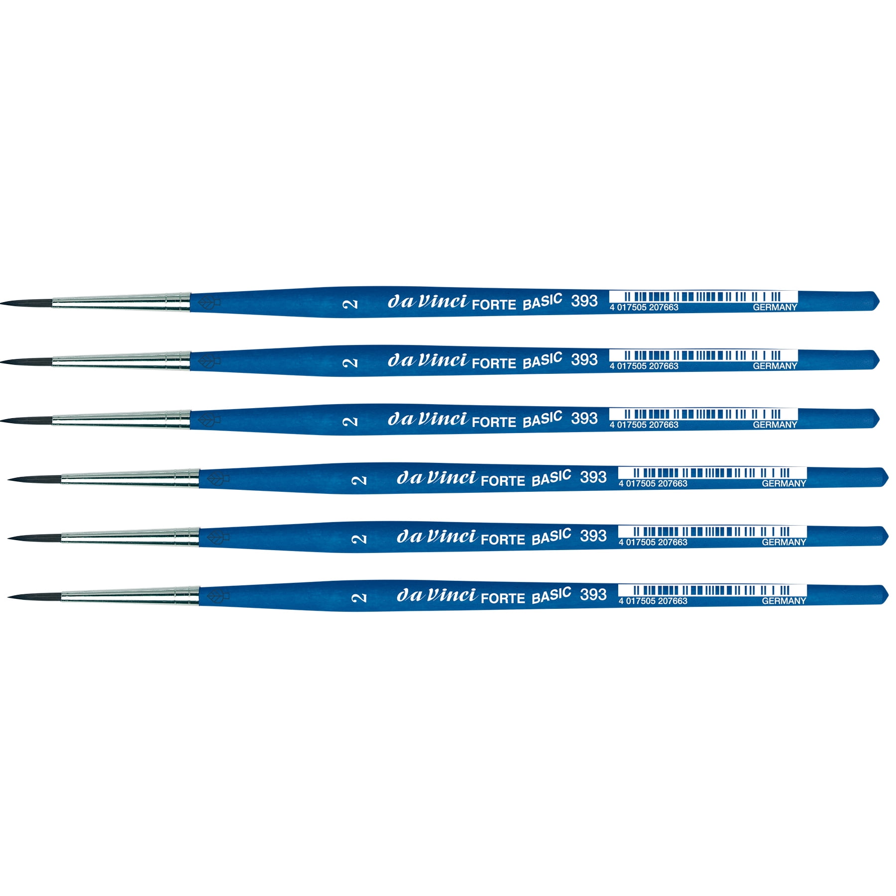 da Vinci FORTE BASIC Student Brush, Synthetic, Acrylic, Round, Series 393, Size 2, Pack of 6