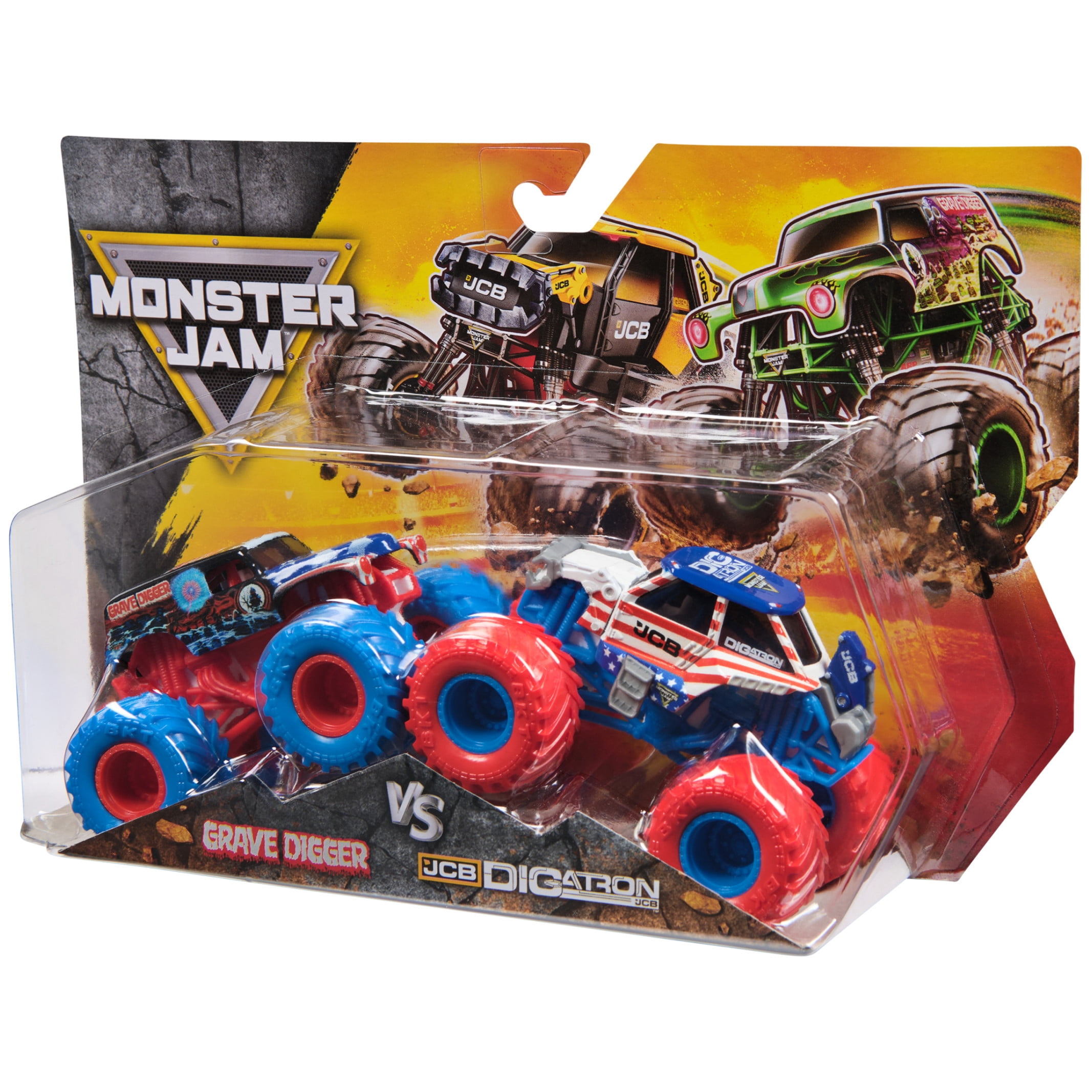 Monster Jam, Grave Digger Vs. Digatron Die-Cast 1:64 Scale Monster Trucks, Boys and Girls Ages 3 and up