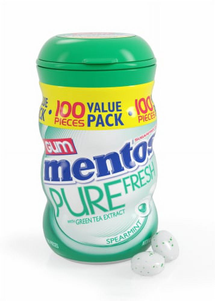 2X-Mentos Pure Fresh Sugar Free Spearmint Flavor Chewing Gum - 100 pc