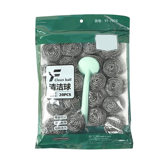 hulanddfd Stainless Steel Wool Scrubber Set - 12 Scrubbing Scouring Pads with 1 Handle Heavy Duty Scrubbers for Kitchen Pots Pans Bathroom