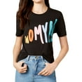 thumbnail image 2 of The Style Club Womens Womyn Graphic T-Shirt, Black, Small, 2 of 3