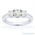 thumbnail image 2 of Round Cut Charles & Colvard Forever Brilliant 3-Stone Engagement Ring in 14k White Gold, 2 of 4