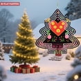 thumbnail image 3 of Vibrant Metal Hanging Christmas Tree Wind Spinner - Festive Design with Red Heart Colorful Dots & Flowers for Garden Decor, 3 of 5