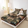 thumbnail image 4 of Manfei Jungle Bear Moose Full Size Sheets,Cpuntryside Scensey Bed Sheets,Rustic Farmhouse Cabin Sheet Sets For Boys Kids,Breathable Home Decor,4 Pieces, 4 of 7