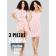 thumbnail image 4 of Set Pijama 3 Piezas Mujer Verano Bata Top y Short, 4 of 5