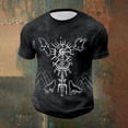 thumbnail image 2 of Viking Print Short Sleeve T Shirt Breathable Knit Crew Neck Casual Tee for Everyday Wear Black L, 2 of 4