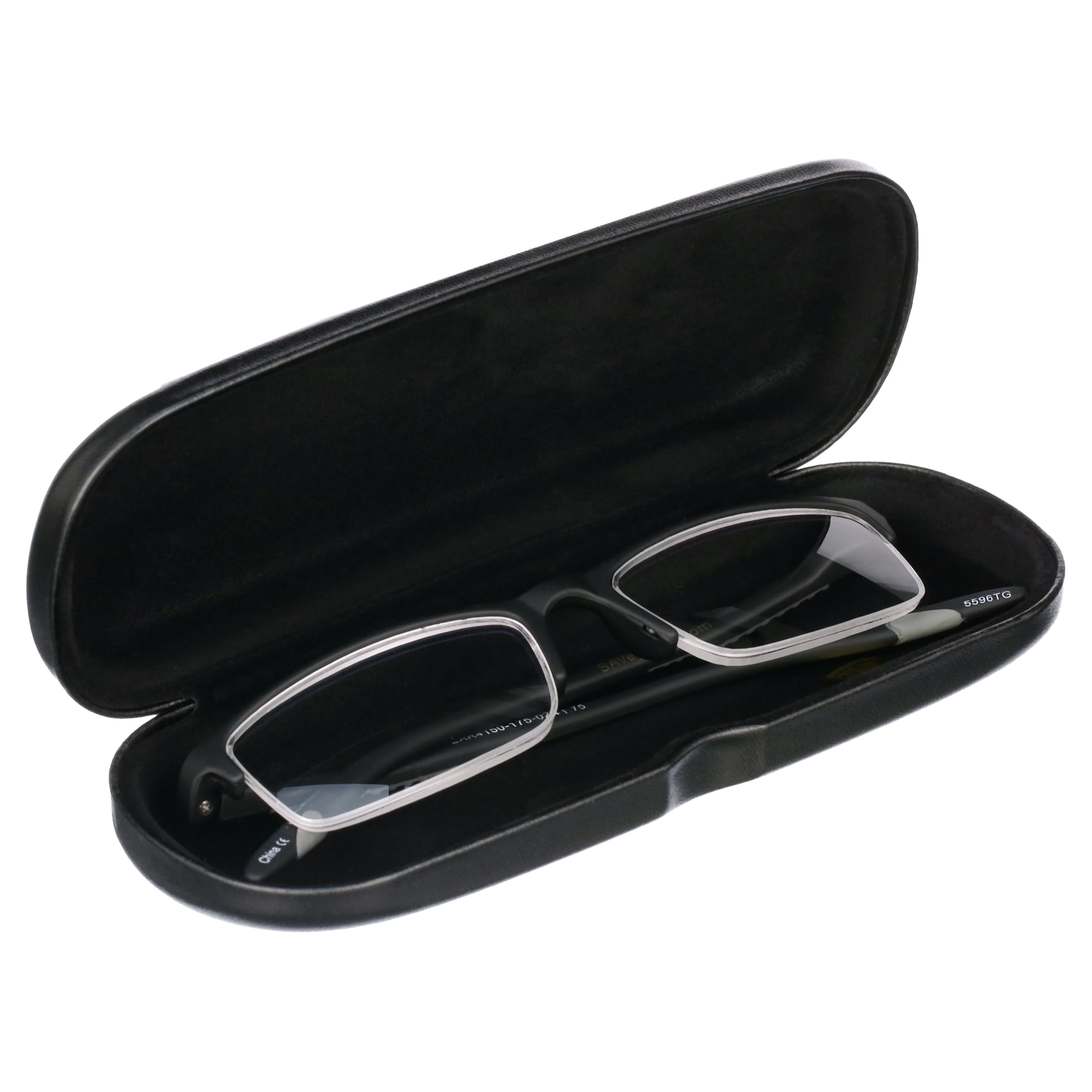 Cal Optix Unisex Black Protective Hard Shell Case for Small Polyurethan Leatherette Eyeglass Frames