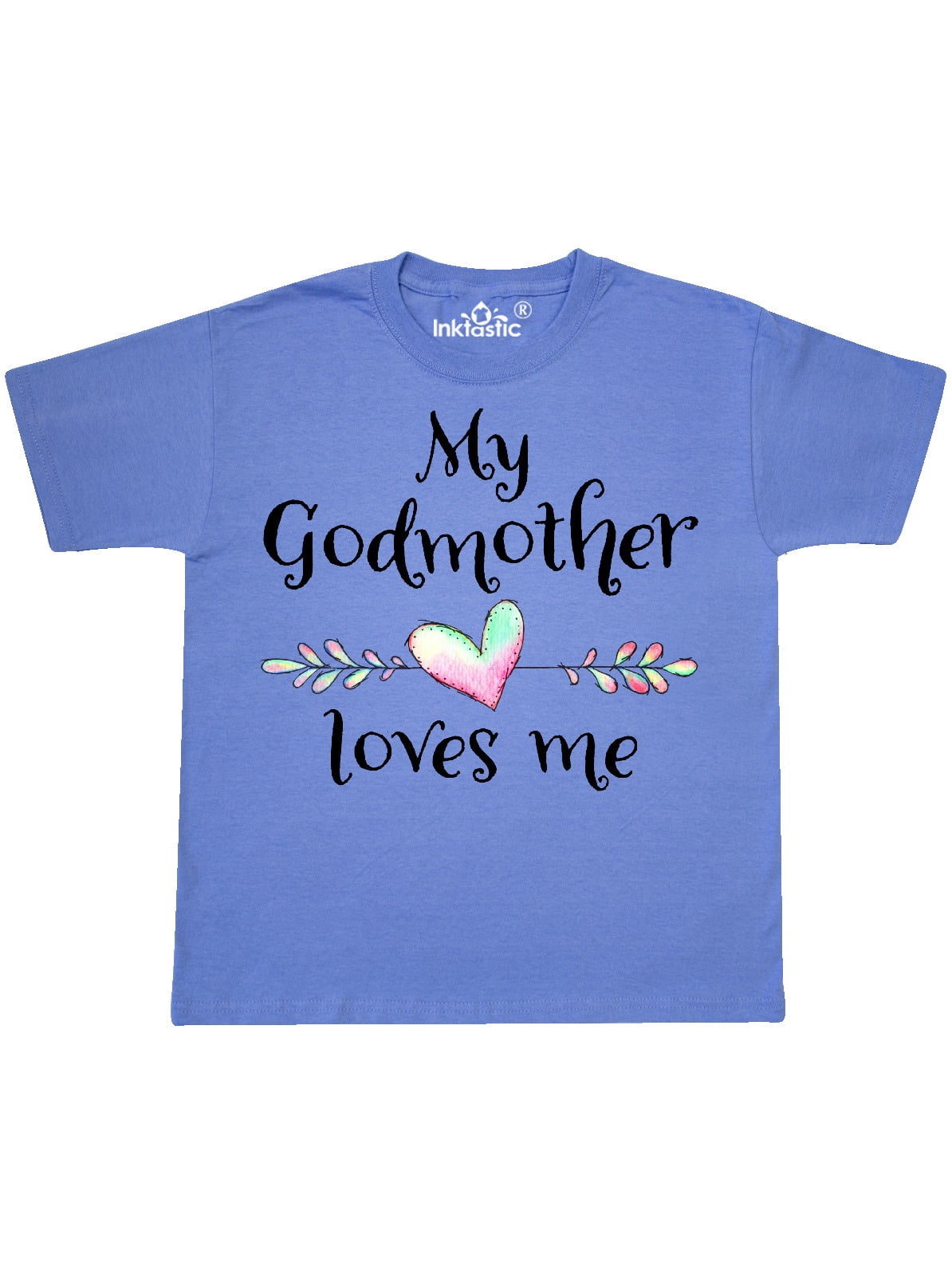 My Godmother Loves Me Heart Godchild Youth TShirt