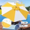 thumbnail image 3 of Abba Patio 9ft Outdoor Patio Umbrella w/ Push Button Tilt and Crank, 8 Ribs, Yellow & Cream, 3 of 6