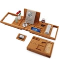 thumbnail image 1 of Bandeja de bañera de madera de teca Yirilan para bañera con soporte y soporte, 1 of 8