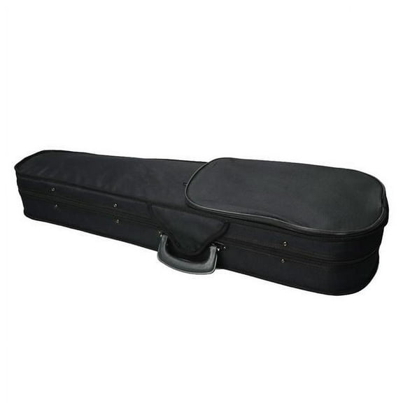 Triangle Shape Violin Case for 4/4 Violin - Black Durable Cloth with Beige Fluff Lining, Protective Instrument Storage Case