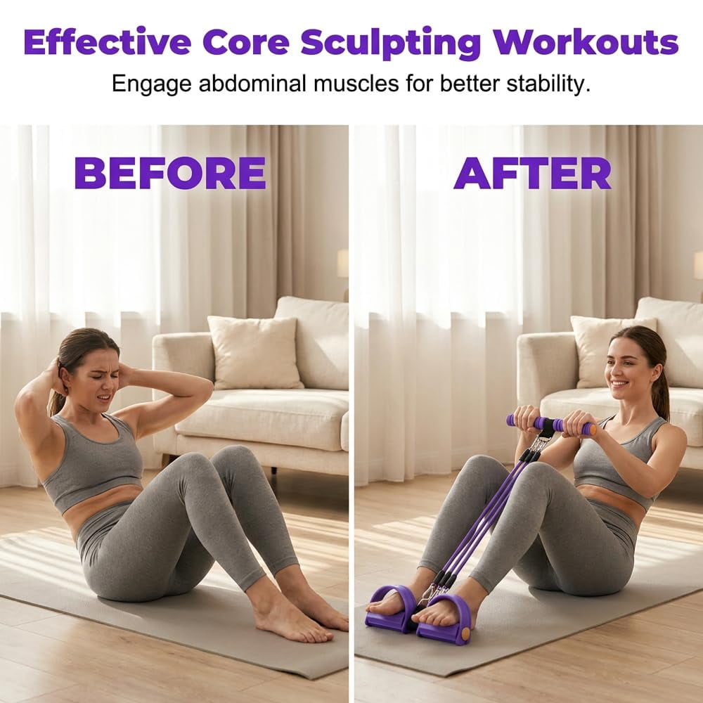 Pedal Resistance Band with Handle, 2026 New Removable Multifunction Tension Rope for Foot Pedal Pull, Back Stretch & Chest Expand, Home Exercise Equipment