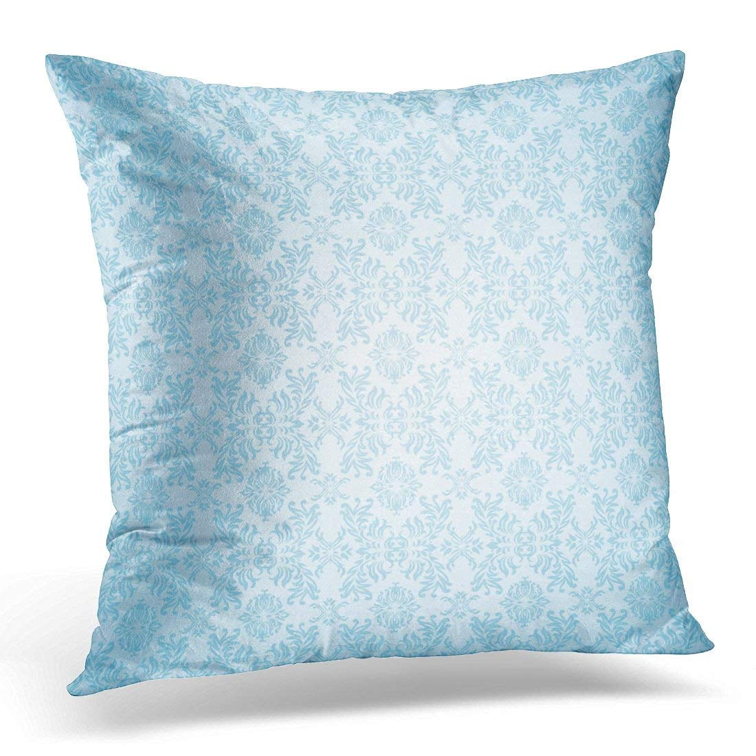 CMFUN Antique Wall Pale Blue Subtle Pattern Floral Victorian Pillow Case Cushion Cover 20x20
