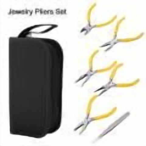 5pcs Professional Jewelry Pliers Tools Kit Round Bent Nose Beading Making DIY