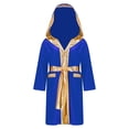 thumbnail image 1 of Moggemol Robe de Boxe pour Garçons Robe Longue en Satin avec Capuche et Ceinture Tenue de Boxe Halloween Bleu Royal 10, 1 of 7