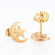 thumbnail image 2 of 2 pares de pendientes de botón de luna y estrella de acero inoxidable 304. Pendientes hipoalergénicos. Pendientes dorados de luna y estrella., 2 of 3