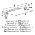thumbnail image 4 of Amerock Fairfield 5-1/16 inch Center-to-Center Polished Chrome Cabinet Pull, 10 Pack, 4 of 4