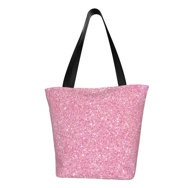 Disketp Glitter Pink Bolsa de Hombro Casual para Mujer, Bolso Cruzado para Compras, Viajes y Uso Diario