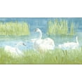 thumbnail image 1 of Dundee Deco Prepasted Wallpaper Border - Nature White, Green, Blue Swans, Lake, 15 ft x 7 in, 1 of 6