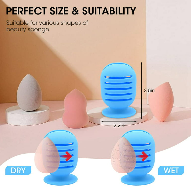 Autrucker Makeup Sponge Holder,Suction Beauty Makeup Blender Case for Travel,Silicone Sponge Carrying Container,Make-up Sponge Protective Storage Box Breathable