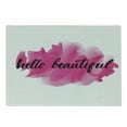 thumbnail image 1 of Hello Cutting Board, Words in HLettering Calligraphic Design on Pink, Decorative Tempered Glass Cutting and Serving Board, Small Size, Magenta Black, by Ambesonne, 1 of 1