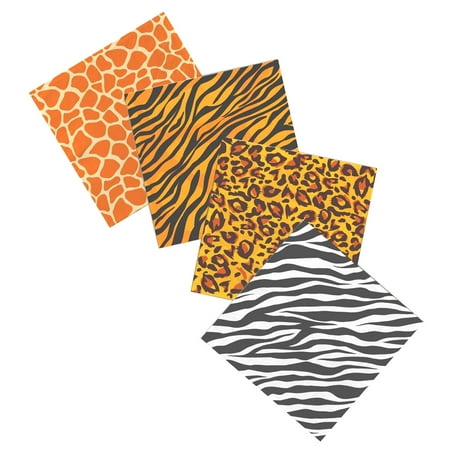 Hotbar Jungle Animal Print Napkins - Themed Party Paper Napkins, 3 Ply, 48 Count