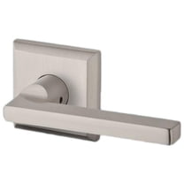 Baldwin Reserve PSSQUTSR150 Passage Handleset Square Lever and Traditional Rose with 6AL Latch and Dual Strike Satin Nickel Finish