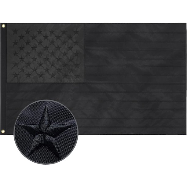 All Black American Flag 3x5 Ft Us Flag Black Flag Uv Protection American Flags Heavy Duty Embroidered Stars Sewn Stripes Brass Grommets Us Flag For Outdoor New Walmart Com Walmart Com
