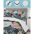thumbnail image 3 of Quilts Queen Size Bedding Set, Spring Daisy Flower Reversible Summer Quilt 3 Pieces, Watercolor Floral Botanical Rustic Lightweight Bedspreads Coverlets with 2 Pillow Shams for All Seasons, 3 of 5