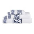 thumbnail image 2 of Superior Athens 3-Piece Cotton Greek Scroll Towel Set, Ivory-Navy, 2 of 9