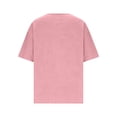 thumbnail image 6 of Craaazy Women's Casual Solid Color Cotton Linen Loose Breathable Short-Sleeved Fashion Spring Summer Vacation Clothes Gifts, 6 of 6