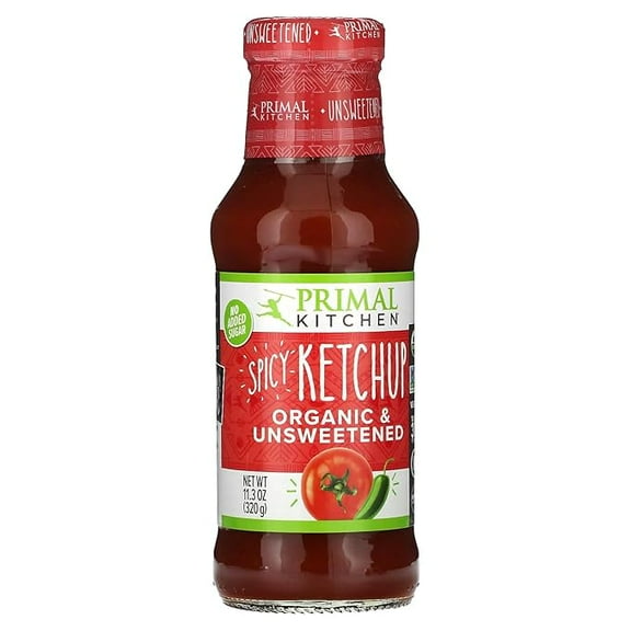 Primal Kitchen Spicy Ketchup Organic and Unsweetened 11.3 oz, 11.3 Ounce ( Pack of 2 )