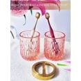 thumbnail image 4 of Juego de accesorios de baño LaMarriti, 5 piezas, cristal transparente, color rosa, 4 of 6