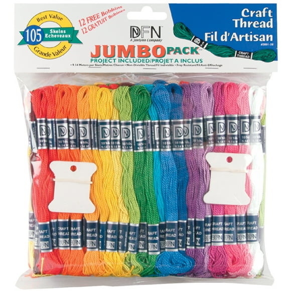 Craft Thread Jumbo Pack 9.9yd 105/pkg-Assorti de Couleurs