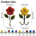 thumbnail image 3 of Creative Resin Wall Hooks Hand Painted Hanging Hooks Art Flower Design Home Decor Organization Coat Hat Key Holder, 3 of 9