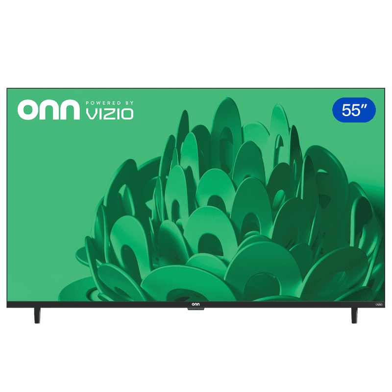 onn 55" Class 4K UHD Powered by VIZIO Smart Television, 55S4V1 front and back view