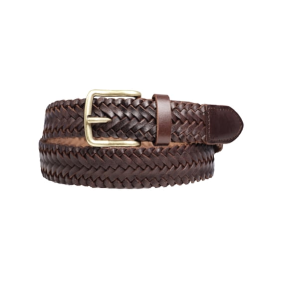 Free Assembly Men's Genuine Leather Braided Belt, Sizes S-2XL