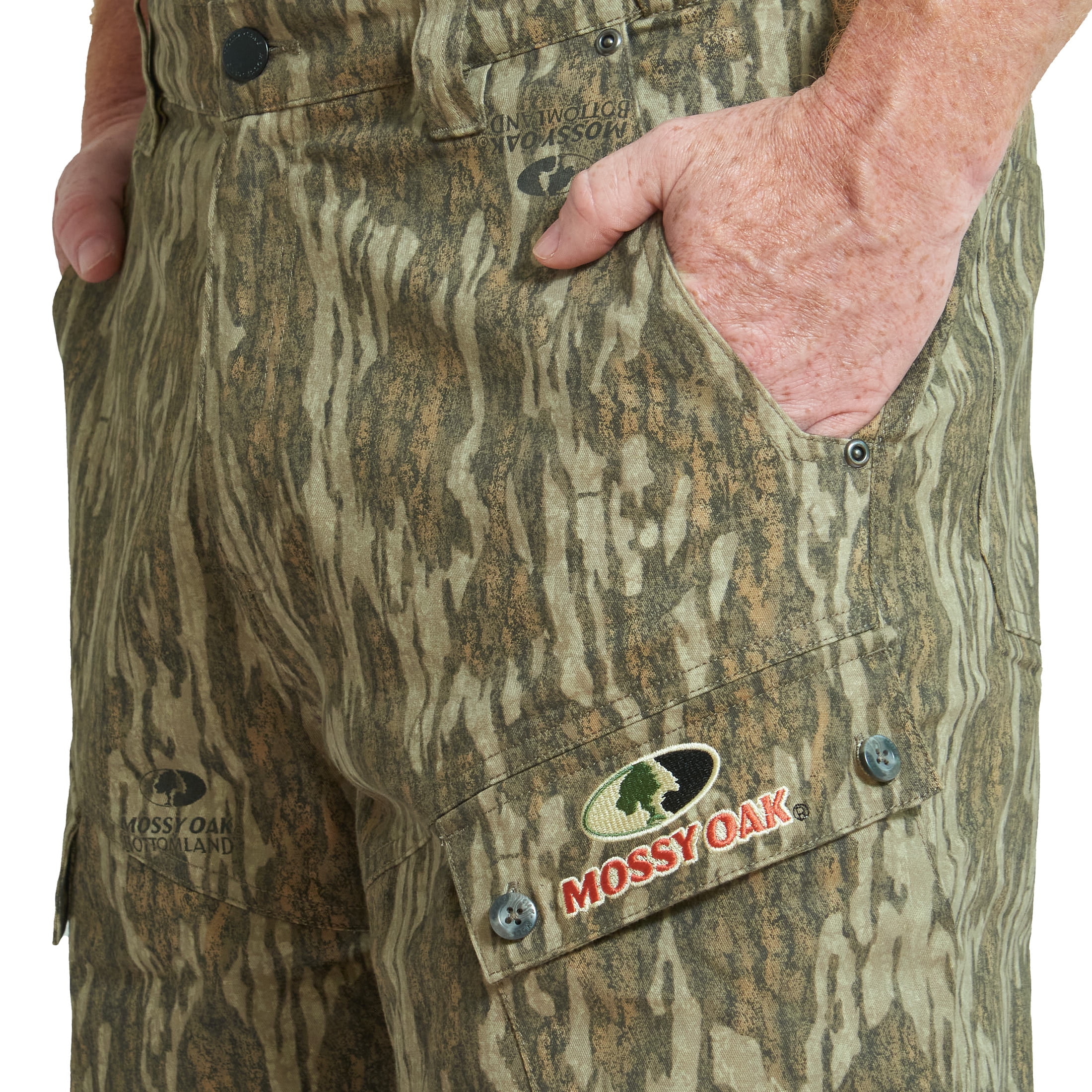 Mossy Oak Men's 6-Pocket Hunting Cargo Pants, Mossy Oak Bottomland, XL