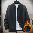 thumbnail image 2 of Xzbqbs Mens Knitted Jackets Full Zip Up Fleece Warm Slim Sweater Coat Fashion Lightweight Solid Color Stand Collar Sweater Jacket, 2 of 9
