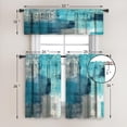 thumbnail image 4 of Turquoise Blackout Kitchen Curtains Tiers and Valances Set 3 Piece for Windows Grey Kitchen Window Curtains Set,Modern Abstract Art Valances for Living Room(36" Tiers Set), 4 of 6