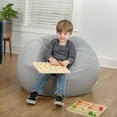 thumbnail image 5 of Emma + Oliver Small Gray Faux Sherpa Refillable Bean Bag Chair for Kids and Teens, 5 of 9