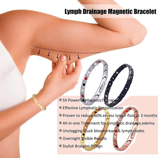 Pulsera Magnética De Drenaje Linfático Paquete De 2/4 Pulsera Magnética De Drenaje Linfático Para Hombres Mujeres Pulsera Magnética De Desintoxicación Linfática Pérdida De ANGGREK Lymph Drainage Magnetic Bracelet